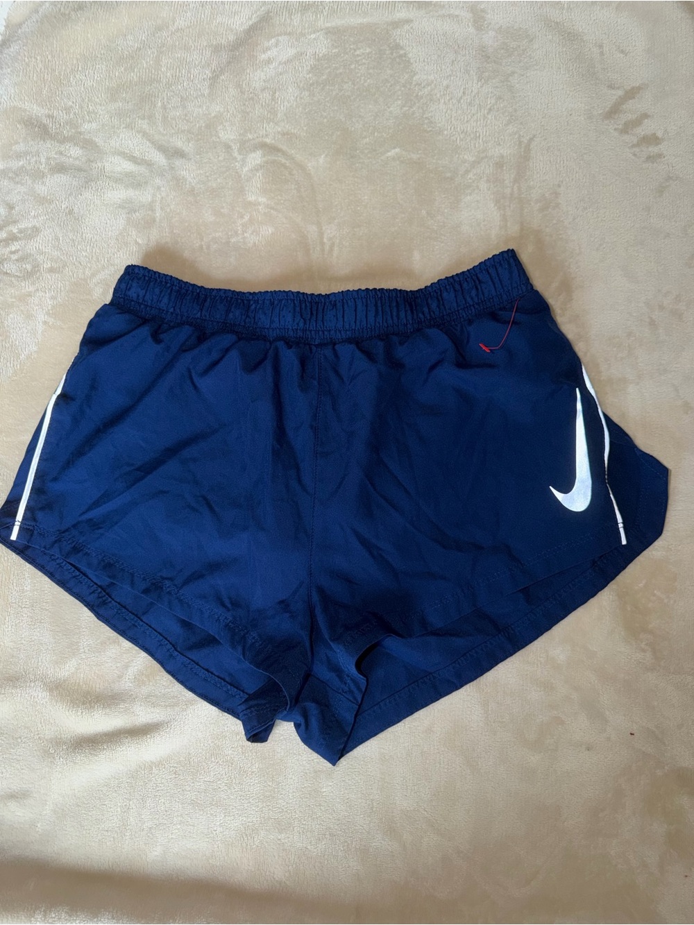 Nike Women’s Navy Athletic Shorts with White Swoosh
